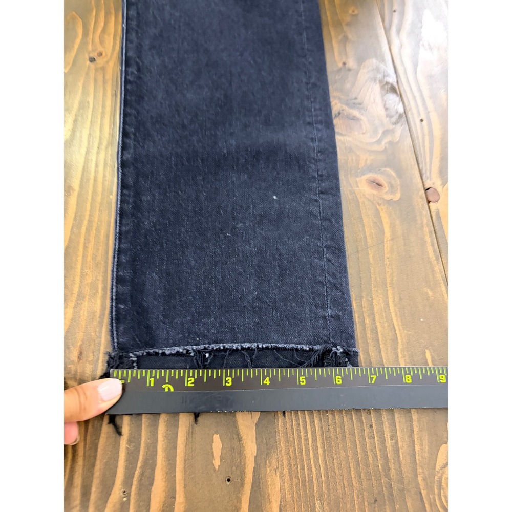 MOTHER Superior Scrapper Cuff Ankle Fray Jeans Womens 29 Whos Sorry Now Black - Picture 13 of 15